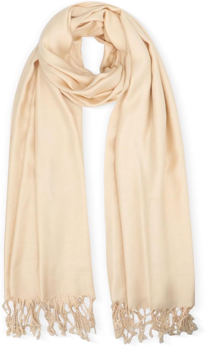 Soft Silky Pashmina Shawl Wraps Solid Colors Scarf for Wedding Evening Dresses by Ronfoxi