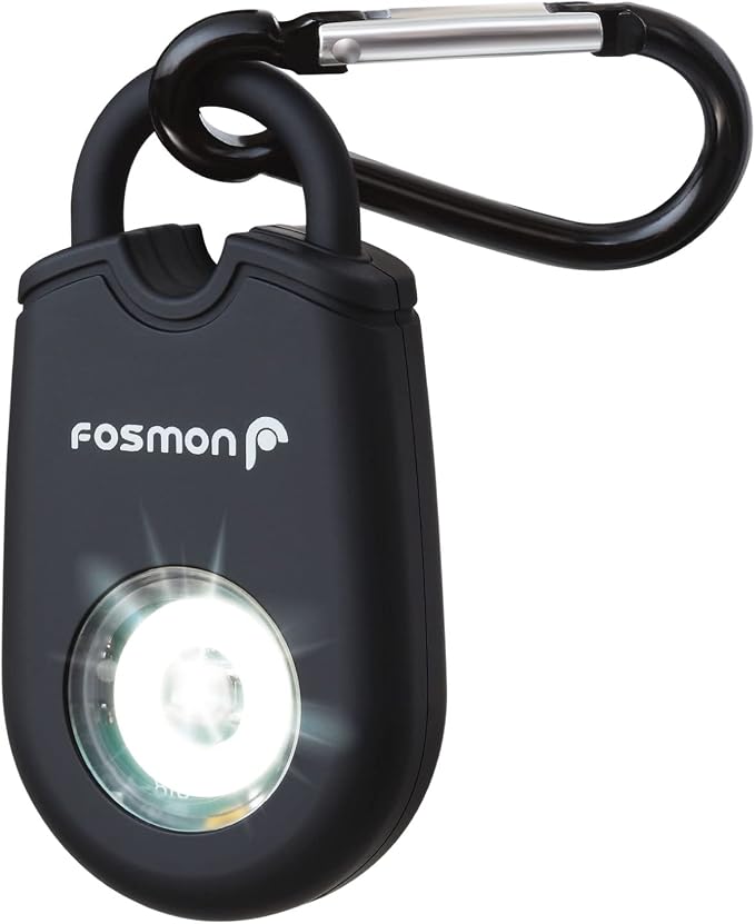 Fosmon Personal Alarm, Self Defense Keychain Security Siren, 1 Pack | 125dB Safety Siren, Strobe Light LED Flashlight, Carabiner Clip, SOS Emergency Alert for Women Kids Teenagers Elderly by Fosmon