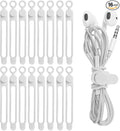 Silicone Cable Ties, Cord Organizer Cable Management(16Pcs-White) | Reusable Cord Ties for Electronics, Office Desk Accessories, Home Travel Essentials, Easy to Use, 4.2 Inch by ELECTRONICSORGANIZATION