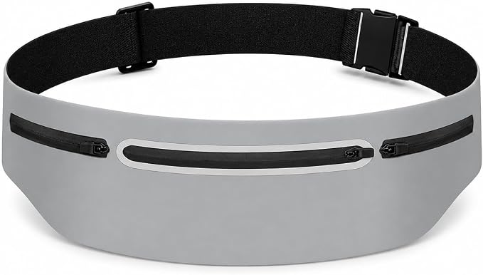 Slim No-Bounce Running Belt - Waterproof Exercise Waist Pack for Marathons, Hiking & Dog Walking - Hidden Travel Money Belt for Phones by Unknown