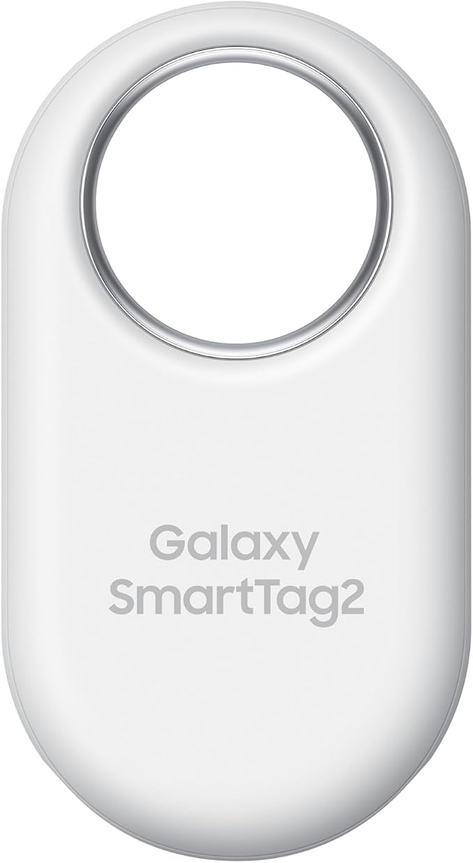 SAMSUNG SmartTag2 (2023) Bluetooth + UWB, IP67 Water and Dust Resistant, Findable via App, 1.5 Year Battery Life - White by Unknown