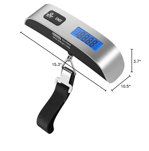 Luggage Scale Dr.meter Travel Essentials Luggage Weight Scale Backlight LCD | 110lb/50kg Electronic Balance Digital Postal Travel Accessories with Rubber Paint Handle Temperature Sensor Silver - Image 10