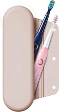 Silicone Electric Toothbrush Travel Case, Manual Toothbrush Travel Cover for Men and Women,Toothbrush Holder for Travel,Gym and More, Fits Most Manual and Electric Toothbrushes - Sand Pink by iTokGok