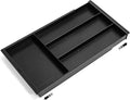 Silverware Drawer Organizer Tray (Black) | Adjustable Small Utensil Holder for Spoon and Fork, Expandable Flatware Cutlery Tray for Kitchen Drawers by AOGEWON