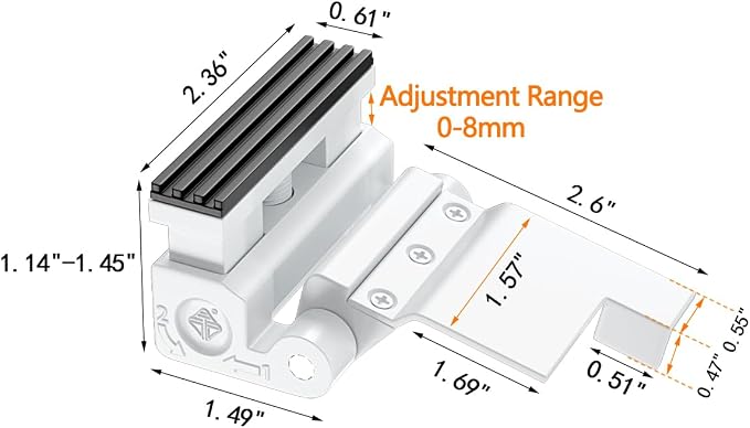 2 Set White Adjustable Portable Door Lock,Security Door Reinforcement Lock | Child proof Safety Door Latches,Zinc Alloy Front Door Lock,No Drill,for Home,Hotels,Apartments Prevents Unauthorized Entry - Image 2