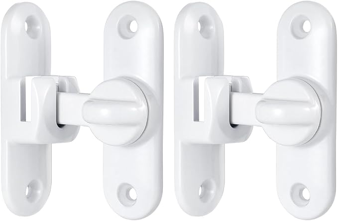 2 Pcs White 90/180 Degree Sliding Door Latches,Zinc Alloy Flip Latch | Barn Door Latch,Cabinet Lock,Right Angle Door Lock,for bedroom,cabinet,drawer,Gardens,Wine Cabinet,garage,window,Pet Cage - Image 8