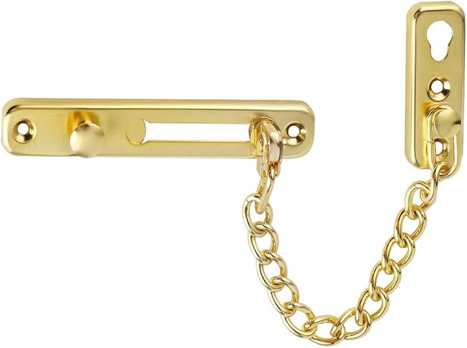 Alise Door Chain Lock Gold,Door Security Chain Lock for Inside Door,1 Pack | Stainless Steel,Door Chain Lock Guard with Spring Anti-Theft Press Button,Door Lock Latch for Front Door by Alise