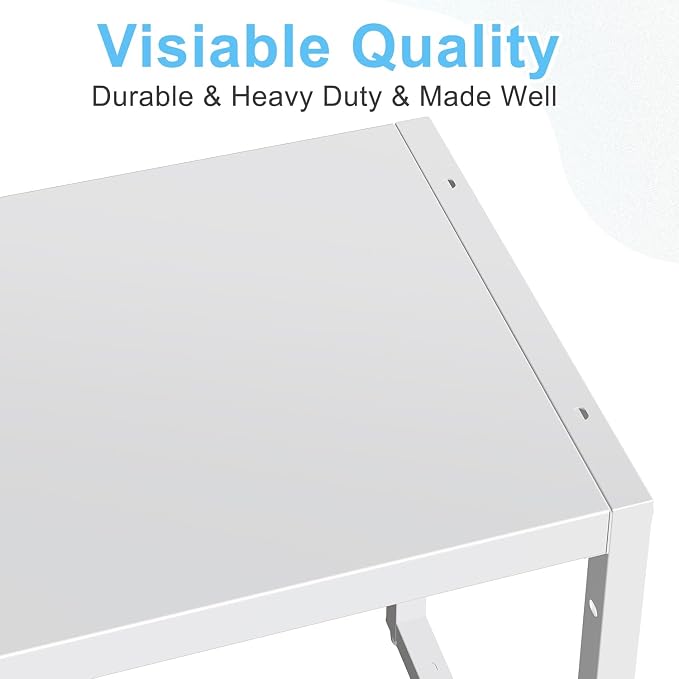 2 Pack Expandable Kitchen Storage Shelves,110LBS Heavy Duty Metal Shelving Unit and Storage for Pot Pans,Adjustable Stackble Small Storage Shelf Organizer for Kitchen Under Cabinet Pantry Garage,White - Image 9