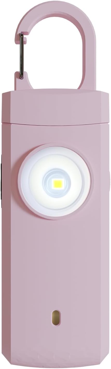 Rechargeable Personal Safety Alarm for Women, 130dB Loud Siren & Strobe | Low Battery Notice, USB C Charging, Keychain Alarm by HELPHIER