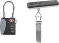 pack all Travel Accessories Bundle | 110 Lbs Luggage Scale (1 Pack Grey) & TSA Cable Lock (1 Pack Grey) by packall