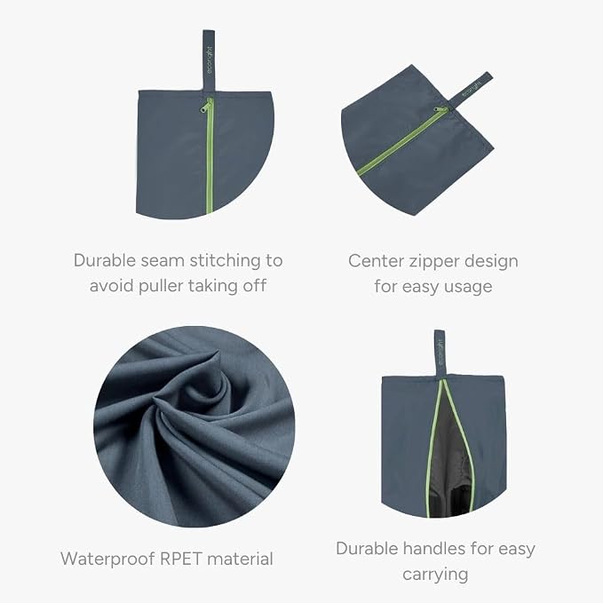 Ecoright Shoe Bags for Travel, Set of 2, 100% Recycled Water-Resistant Zipper Pouch Bags, Shoe Bags for Storage, Travel Essentials for Men & Women - Image 3