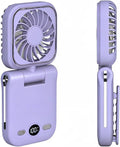 Mini Portable Handheld Clip On Rechargeable Personal Hand Fan with LED Display, Pocket Battery Operated 100 Speeds Adjustable Small Fan for Travel/Outdoor/Concerts/Lash/Makeup/Gift (purple) by Unknown