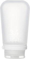 humangear GoToob+ (Large) | Refillable Silicone Travel Bottle | Locking Lid | Food-Safe Material | Clear, Large (3.4 fl.oz.; 100ml) | Refillable & Leak-Proof Silicone Travel Size Bottles with Locking Cap for Toiletries, Camping & TSA Carry-On by humangear