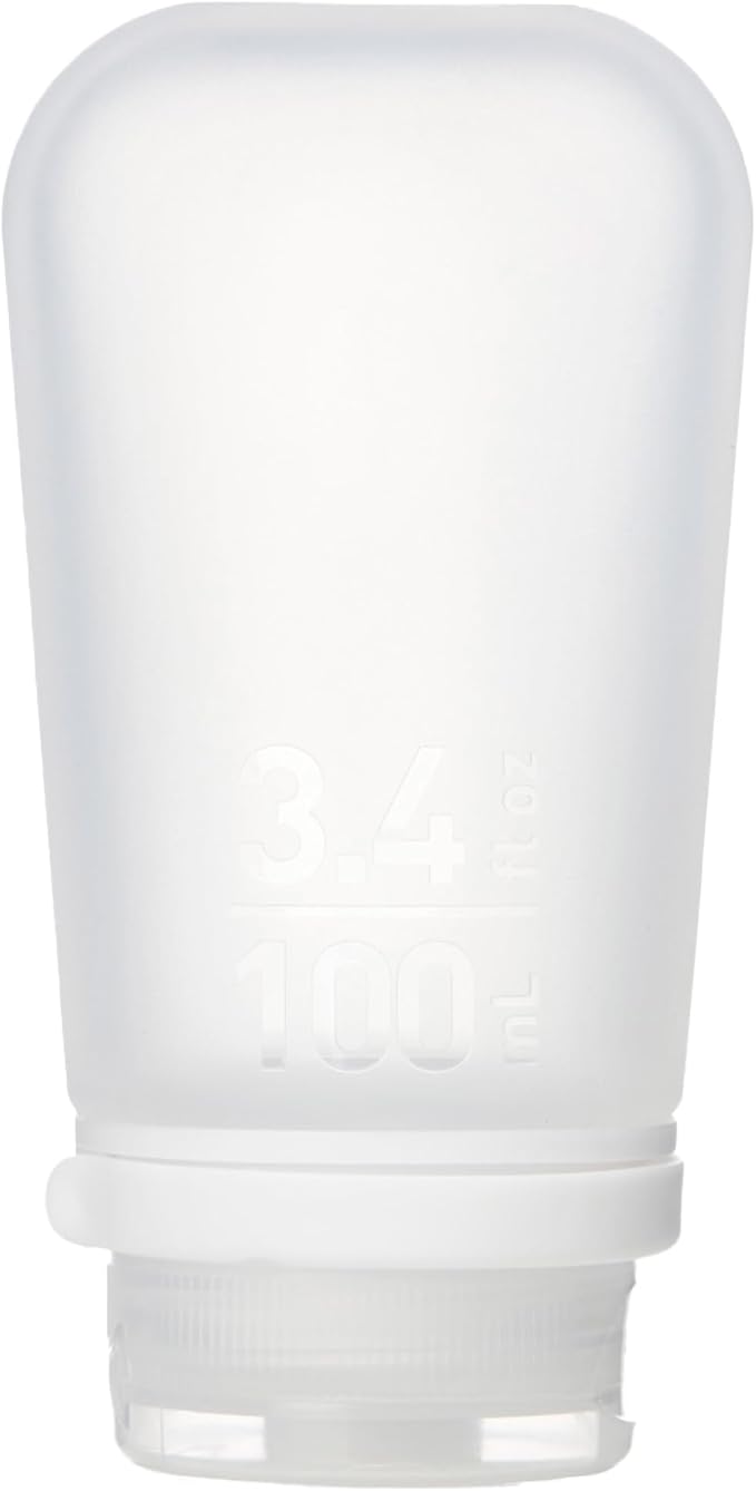 humangear GoToob+ (Large) | Refillable Silicone Travel Bottle | Locking Lid | Food-Safe Material | Clear, Large (3.4 fl.oz.; 100ml) | Refillable & Leak-Proof Silicone Travel Size Bottles with Locking Cap for Toiletries, Camping & TSA Carry-On by humangear