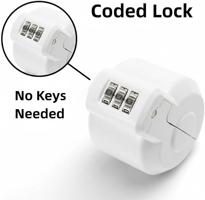 PUGED Door Knob Lockout Device Cover to Disable Doorknob/Faucet/Water Valve Hose Lock Door Handle Temporary Lock for Bedroom Door from Outside Door Handle Without Drilling (1, White) - Image 3