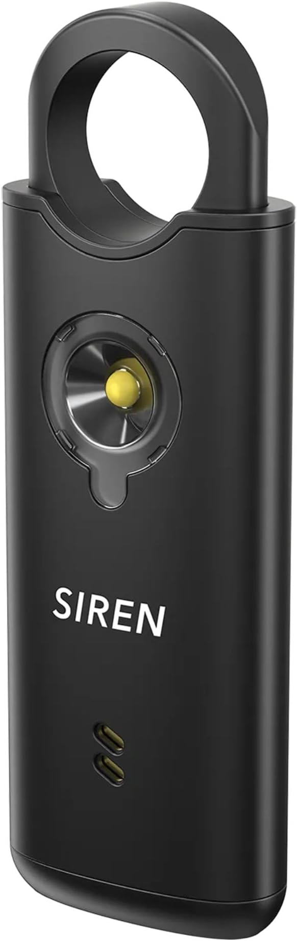 Personal Safety Alarm by Silent Beacon – 135dB Siren, Flashing Light, Pull & Vibration Activation, USB-C Rechargeable Keychain (Black) by SilentBeacon