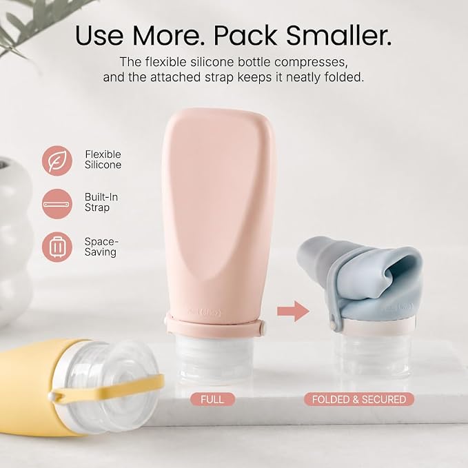 Silicone Travel Bottle Sets for Toiletries, TSA Approved Size | Ultrasonic, Leak-Proof, Squeezable, Refillable, Sets with Labels, For toiletries, Silicone - Image 5