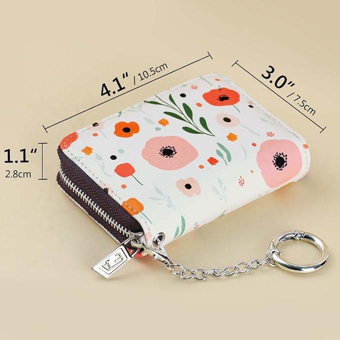 FurArt Zipper Wallet Women RFID Credit Card Holder keychain Wallet | ID Window RFID Blocking Compact Small business 15/16 slots - Image 6