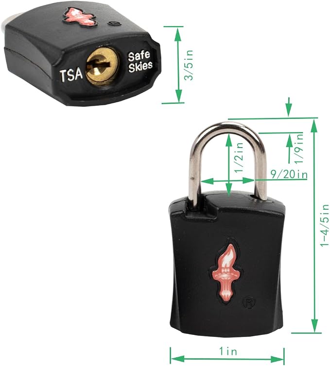 Safe Skies 4-Pack 4-Color Family TSA Travel Key Lock | 4 Colors for Family (Pink/Blue/Purple/Black) | Keyed Alike | 2 Keys/Lock | TSA Safe Skies Approved | 90-Day Warranty - Image 2