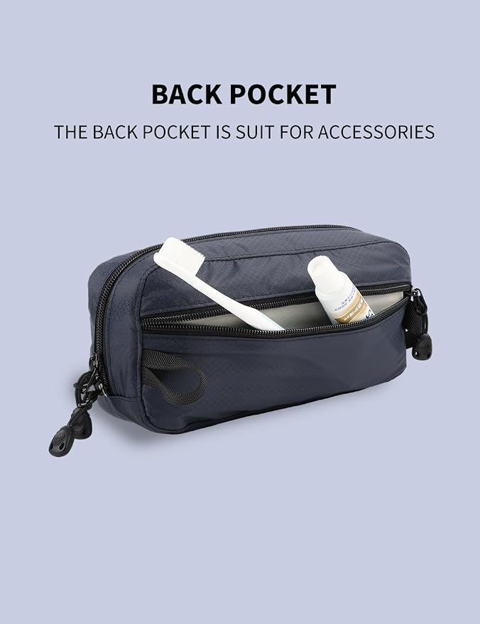 GOX Travel Small Toiletry Bag for Men Nylon Dopp Kit Medicine Bag Travel Organizer Pouch Shave Kits for Teens Toiletry Essentials Bathroom Compact (Navy, 7.9 * 3.7 * 2 Inches) - Image 7
