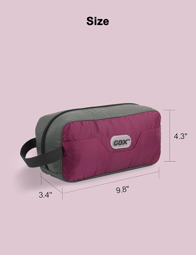 GOX Travel Small Toiletry Bag for Men Nylon Dopp Kit Medicine Bag Travel Organizer Pouch Shave Kits for Teens Toiletry Essentials Bathroom Compact Purple 9.8 * 4.3 * 3.3 Inches - Image 3