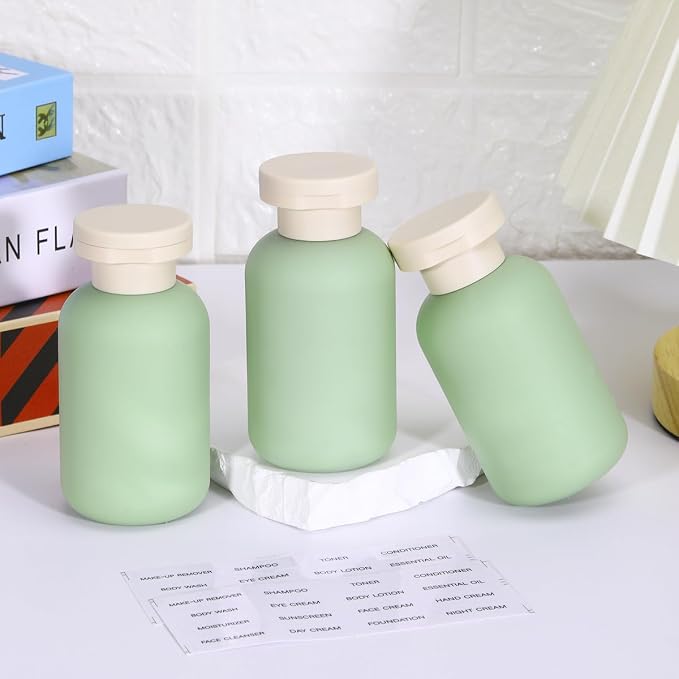 3.4 oz Plastic Small Travel Shampoo Bottles, Refillable Flip Cap Squeeze Bottles for Toiletries, Leakage-proof Travel Shampoo and Conditioner Container (8 pack) - Image 6