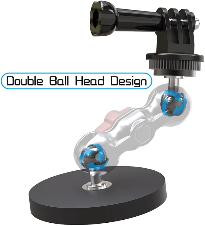 Magnetic Camera Mount for GoPro,Strong Magnetic Mount with 360° Rotation Ball Head Compatible with GoPro Hero 13 12 11 10 9 8 7 6 5 Black,DJI Osmo Action 6/5 Pro/4/3,AkASO and More - Image 5