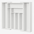 Pipishell Bamboo Expandable Drawer Organizer for Utensils Holder, Adjustable Cutlery Tray, Wood Drawer Dividers Organizer for Silverware, Flatware, Knives in Kitchen, Bedroom, Living Room (White) by Pipishell