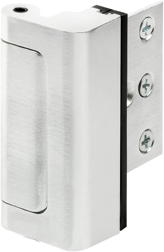 Prime-Line U 11325 Door Reinforcement Lock – Add Extra, High Security to your Home and Prevent Unauthorized Entry – 3” Stop, Aluminum Construction, Brushed Chrome (Single Pack) | Add Extra High Security, Prevent Unauthorized Entry, 3 in. Stop, Solid Br... - Image 2