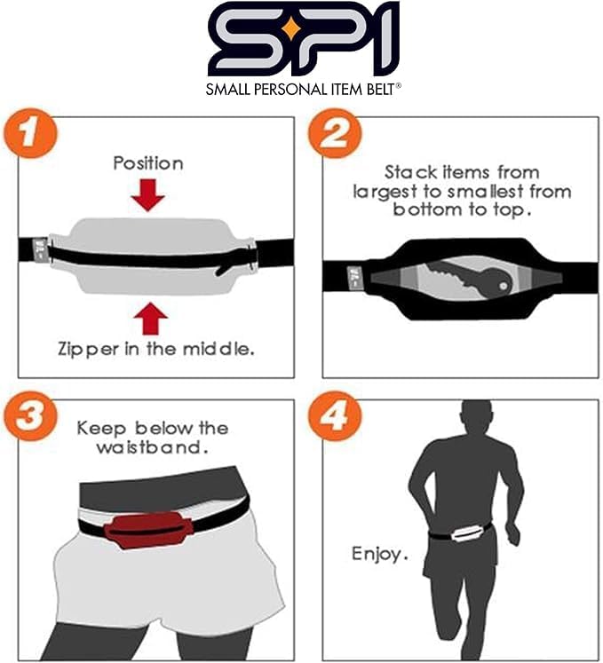 SPIbelt Running Belt Original Monochromatic, Women Men, Phone Holder for Running, Running Fanny Pack, Holder for Phone, Running Waist Pack, Adjustable Waist, [Fits All Phones]. White w/White Zipper - Image 5