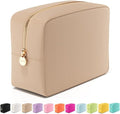 Embla Large Makeup Bag and Waterproof Nylon Travel Toiletry Bag, Large Capacity Cosmetic Zipper Pouch, Beige by Embla