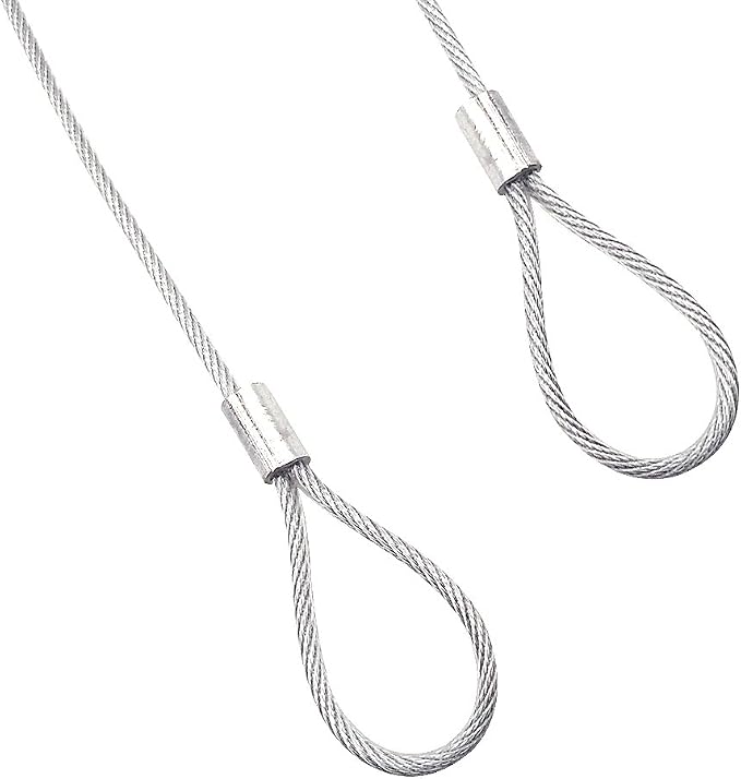 Safety Cable Lock 98''Long,Luggage Lock Safety Cable Lightweight Braided Stainless Steel Double Loop by Ovener - Image 2