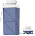 Collapsible Water Bottles 17.4oz(516ML), 2nd Generation Leakproof BPA-Free Travel Water Bottle,Lightweight Reusable Water bottle, Portable for Travel Cycling Camping Sports, DarkBlue,1 Pack by Mefold