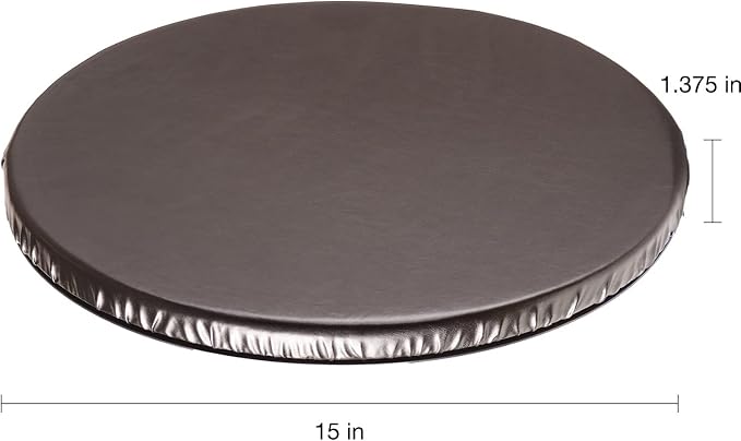 HealthSmart 360 Degree Swivel Seat Cushion, Chair Assist for Elderly, Swivel Seat Cushion for Car, Twisting Disc, Black Leather, 15 Inches in Diameter - Image 4