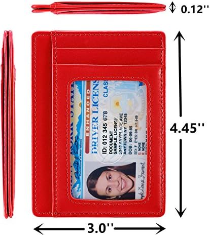KALMORE Genuine Leather Front Pocket Slim Wallet Credit Card Holder with ID Window - Image 3