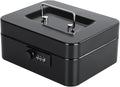 KYODOLED Cash Box with Combination Lock Safe Metal Money Box with Money Tray for Security Lock Box 7.87"x 6.30"x 3.35" Black by KYODOLED