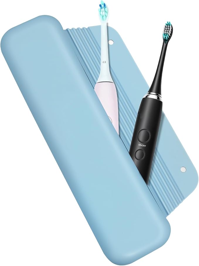 Silicone Waterproof Toothbrush Travel Pouch, Compatible with Oral-B & Philips Sonicare, Suri, Burst, Aquasonic, Portable Protective Bag - Blue by NECANCE