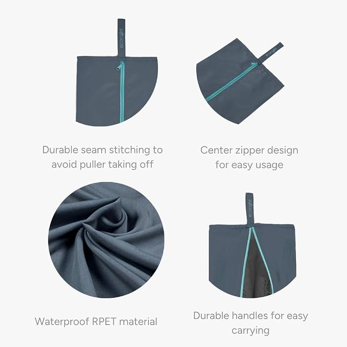Ecoright Shoe Bags for Travel, Set of 2, 100% Recycled Water-Resistant Zipper Pouch Bags, Shoe Bags for Storage, Travel Essentials for Men & Women - Image 3
