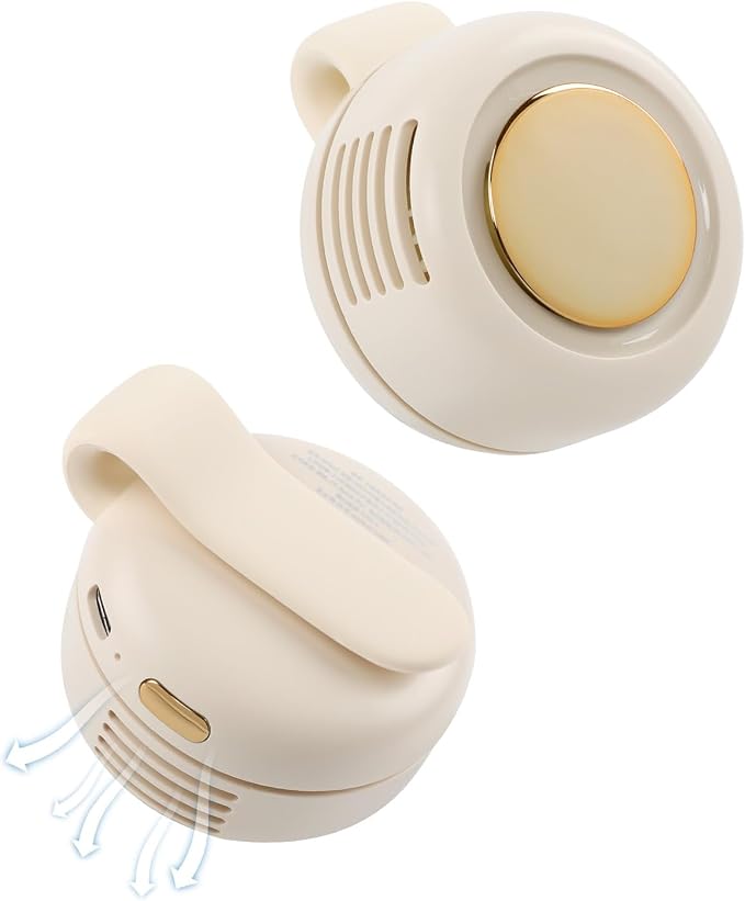 Portable Silent Mini Bladeless Fan Clip On, Small Fan Clip on for Shirt & Waist, Adjustable 3-Speed Suspended Whirlwind Fans, For Outdoor & Travel & Office, Travel Accessories, Gift (White) by Unknown
