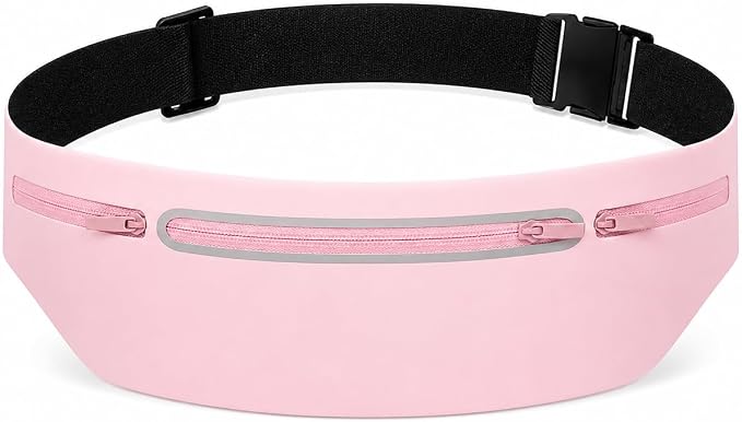 Slim No-Bounce Running Belt - Waterproof Exercise Waist Pack for Marathons, Hiking & Dog Walking - Hidden Travel Money Belt for Phones by Unknown