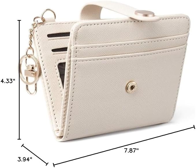 POIUGOYA Slim Wallet for Women,RFID Blocking Bifold Credit Card Holder with Zipper Coin Pocket,ID Window,Keychain - Image 7