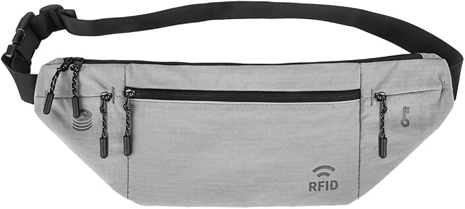 Travel Money Belt for Men and Women hidden slim passport holder - travel wallet with RFID blocking under clothes to protect Cash, Credit Cards and Documents (GRAY) - Image 8
