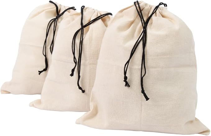 Organic Cotton Dust Proof Storage Bags for Handbags - Large Purse Storage Bags - Dust Bag Cover for Expensive Purses & Handbags - Extra-Large Cotton Drawstring Storage Bags (3 Bags - 26"x20") by OrganicCottonMart
