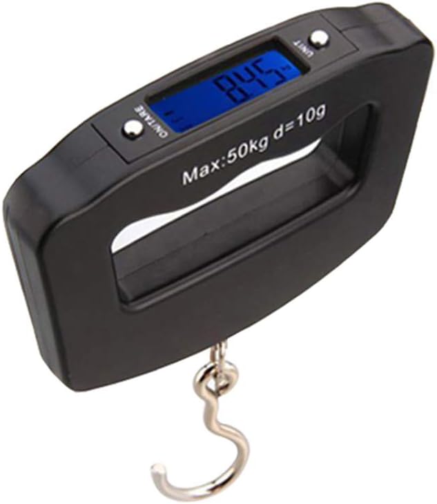 Digital Luggage Scale 110lb /50kg, Portable Mini Electronic Scale with Fishing Hook Tare Function Backlit LCD Display for Home Farm Factory Hunting Outdoor C42 by Meichoon