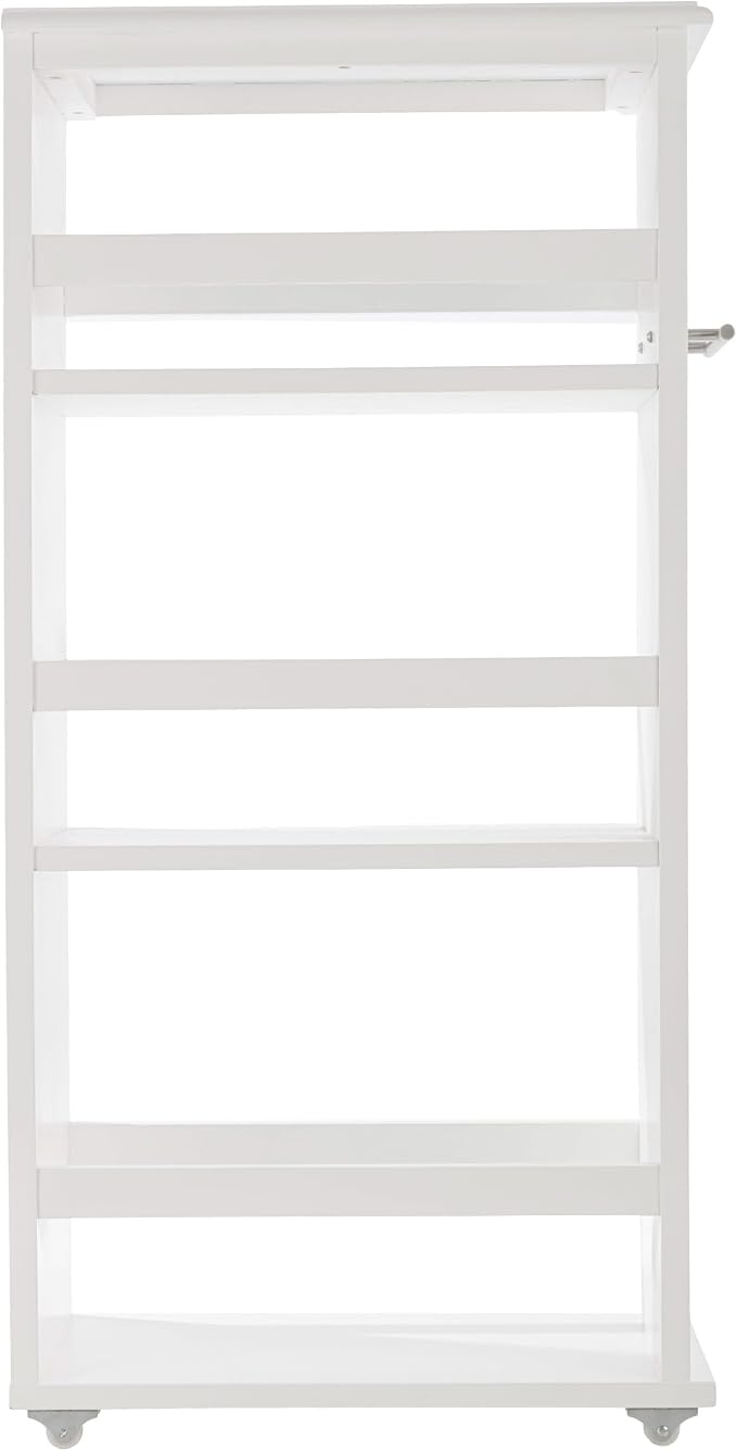 Lavish Home 3 Tier Slim Utility Rolling Storage Cart, White, 16.7”W x 9”D | Narrow Rolling Cart Storage Organizer with Handle and Wheels for Bathroom, Laundry Room, and Kitchen, Pull-Out Home Organizer - Image 7