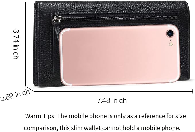 GOIACII Wallets for Women RFID Blocking Ultra Slim Leather Credit Card Holder Clutch - Image 4