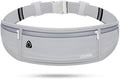 USHAKE Slim Running Belt, Workout Fanny Pack for Men Women,Exercise Waist Pack for Apple iPhone Holder, Runner Belt for Running Walking Cycling Camping Gym Light Grey by USHAKE