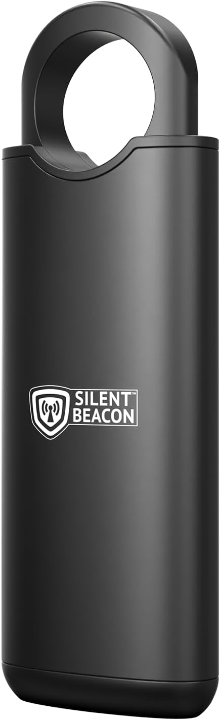 Personal Safety Alarm by Silent Beacon – 135dB Siren, Flashing Light, Pull & Vibration Activation, USB-C Rechargeable Keychain (Black) - Image 3