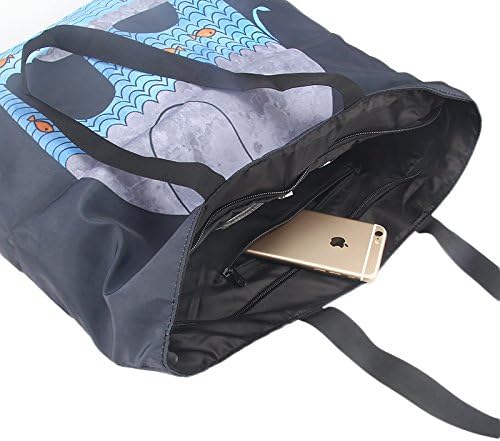 Beach Tote Bags Travel Totes Bag Shopping Zippered Tote for Women Foldable Waterproof Overnight Handbag - Image 2