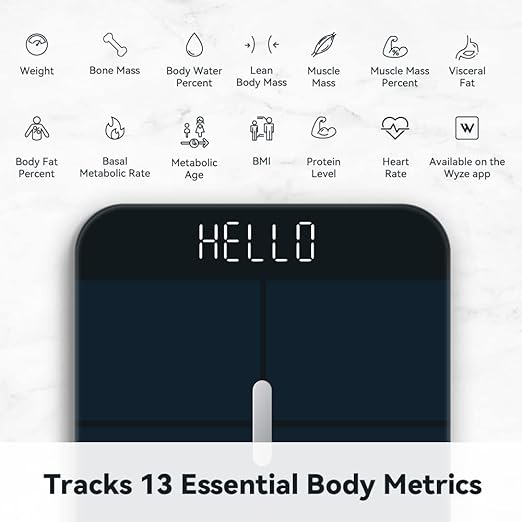 Wyze Smart Scale X Digital Bathroom Scale for Body Weight and Fat (Black) | BMI Muscle Mass Body Composition Scale, ITO Glass, Baby/Pet/Luggage Modes, Batteries Included, Syncs with Fitness Apps - Image 3